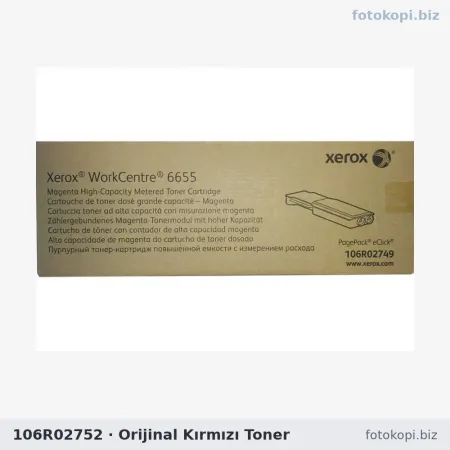 106R02752 Orijinal Kırmızı Toner | Xerox WorkCentre 6655