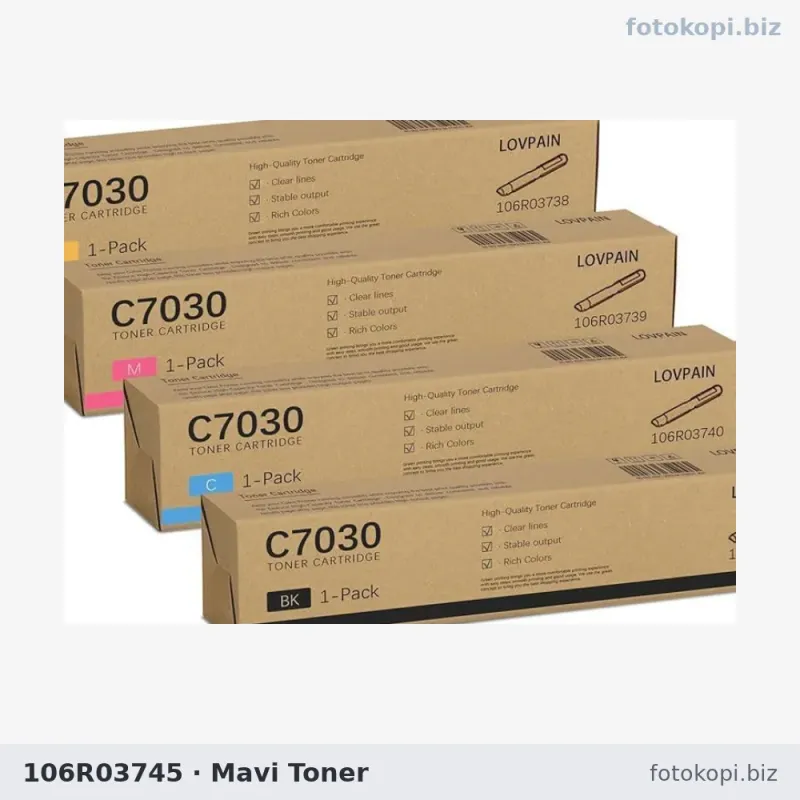 106R03745 Mavi Toner | Xerox VersaLink C7020 / C7025 / C7030