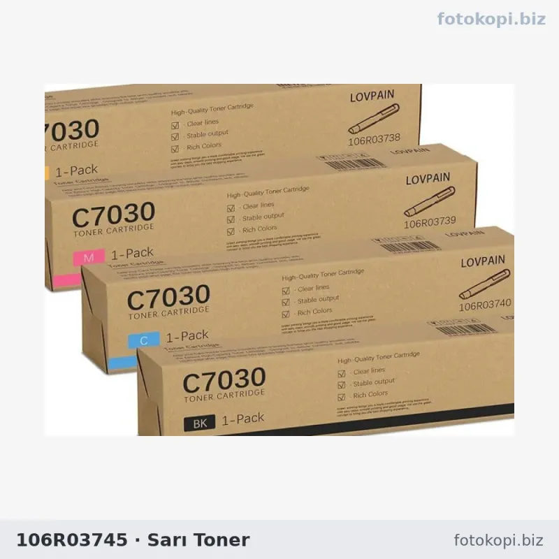 106R03745 Sarı Toner | Xerox VersaLink C7020 / C7025 / C7030