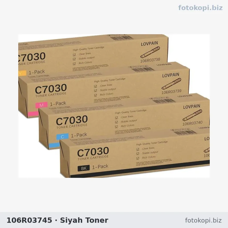 106R03745 Siyah Toner | Xerox VersaLink C7020 / C7025 / C7030