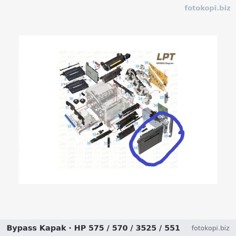 Bypass Kapak | HP 575 / 570 / 3525 / 551 (İkinci El)