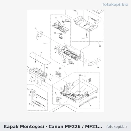 Kapak Menteşesi | Canon MF226 / MF216N / MF227 / MF229 / MF236 / MF244 / MF247 / MF4450 / MF4550 / MF4770 / MF4880