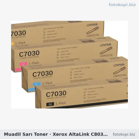 Muadil Sarı Toner | Xerox AltaLink C8030 / C8035 / C8055 / C8070